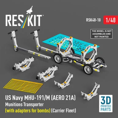 1/48 Reskit US NAVY MHU-191/M (AERO 21A) Munitions Transporter (with adapters for bombs)