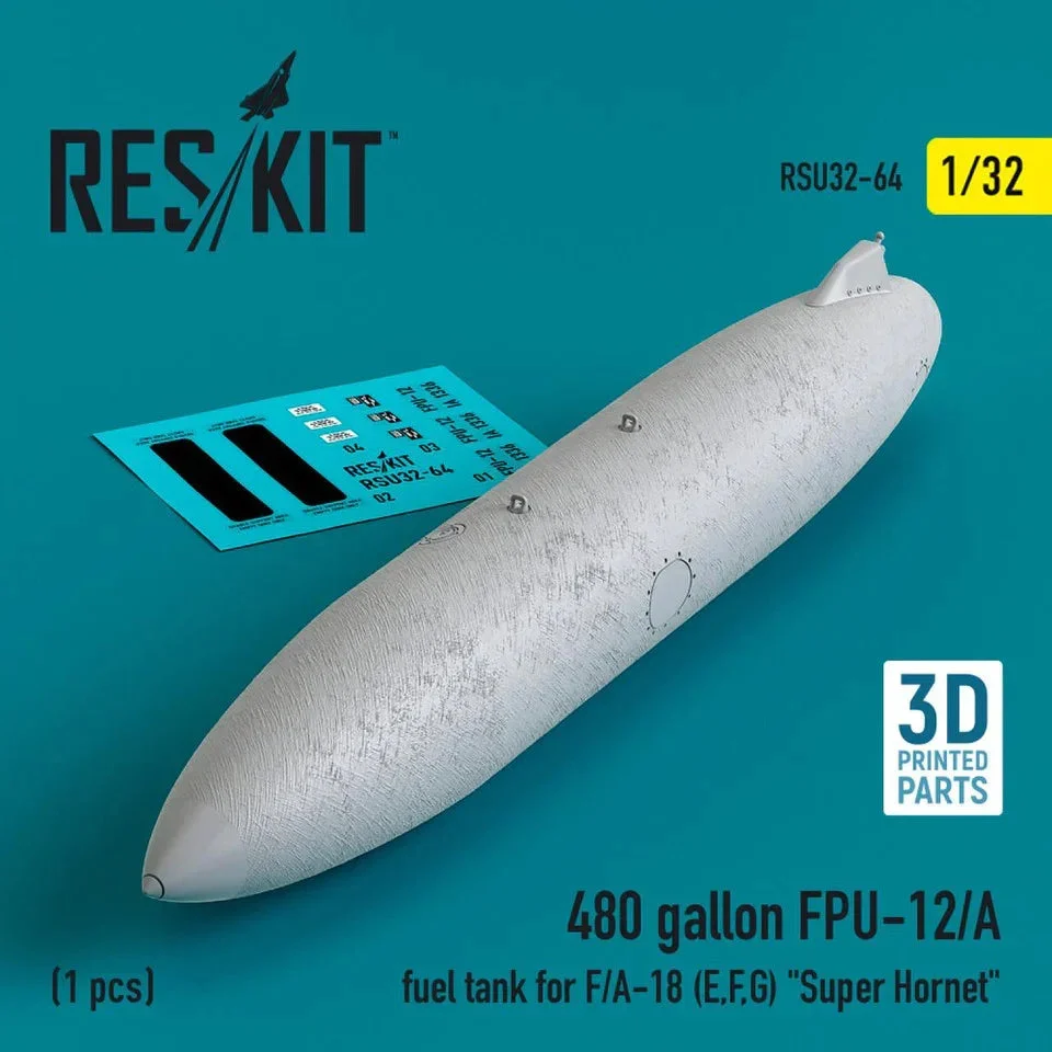 1/32 Reskit L5480 gallon FPU-12/A fuel tank for F/A-18 (E,F,G) Super Hornet (1 pcs) (3D Printed)