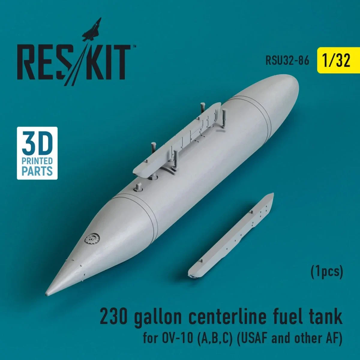 1/32 Reskit L5230 gallon centerline fuel tank for OV-10 (A,B,C) (USAF and other AF) (1 pcs) (3D Printed)