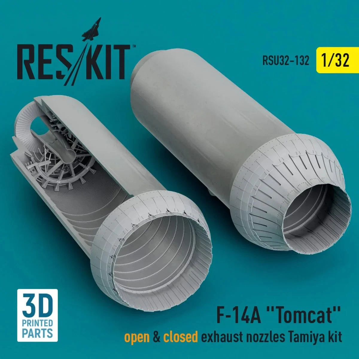 1/32 Reskit L5F-14A Tomcat open & closed exhaust nozzles Tamiya kit (3D Printed)