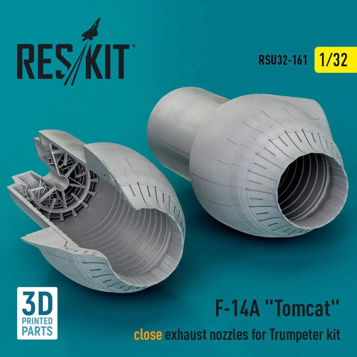 1/32 Reskit L5F-14A Tomcat close exhaust nozzles for Trumpeter kit (3D Printed)