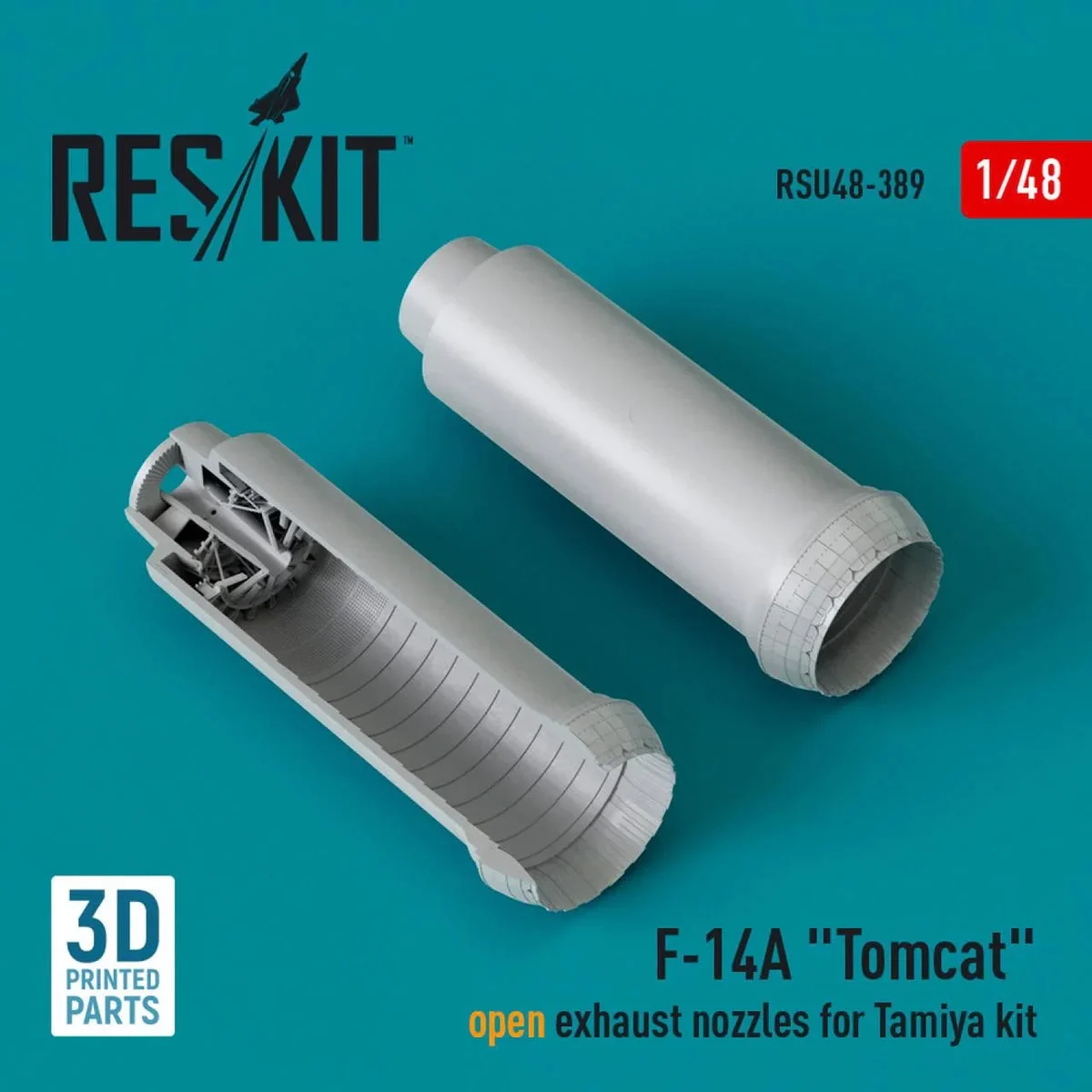 1/48 Reskit F-14A Tomcat open exhaust nozzles for Tamiya kit (3D Printed)