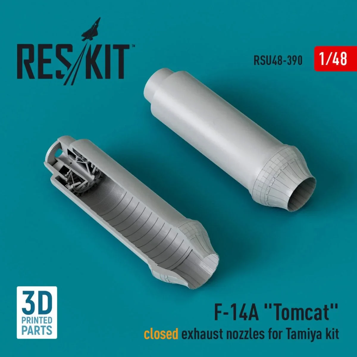 1/48 Reskit F-14A Tomcat closed exhaust nozzles for Tamiya kit (3D Printed)