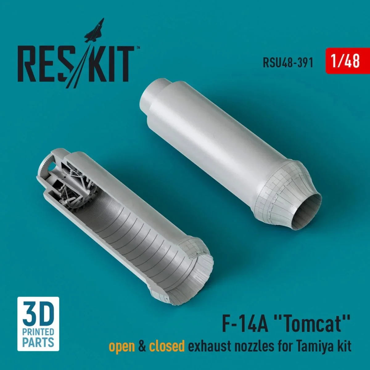 1/48 Reskit F-14A Tomcat open & closed exhaust nozzles for Tamiya kit (3D Printed)