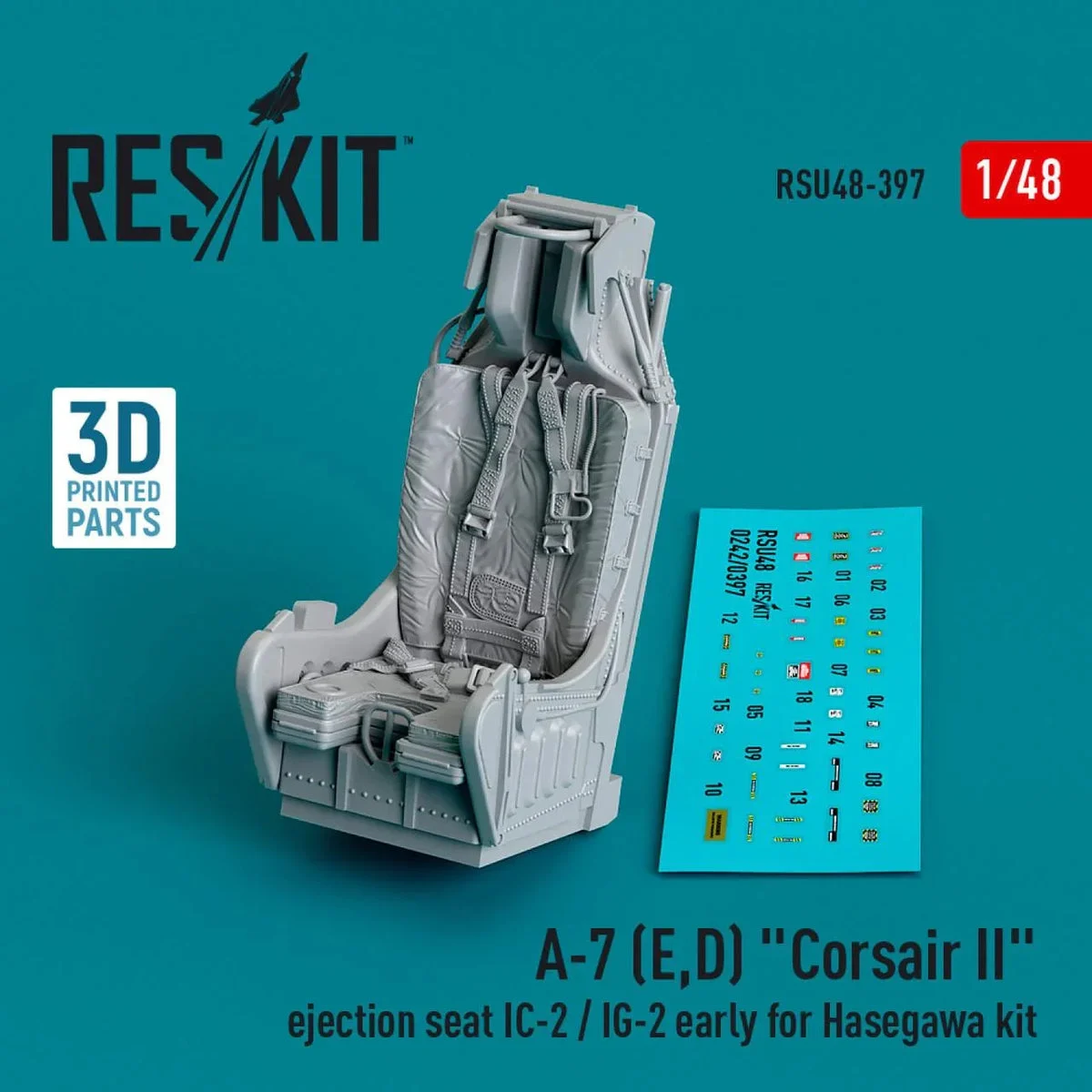 1/48 Reskit A-7 (E,D) Corsair II ejection seat IC-2 / IG-2 early for Hasegawa kit