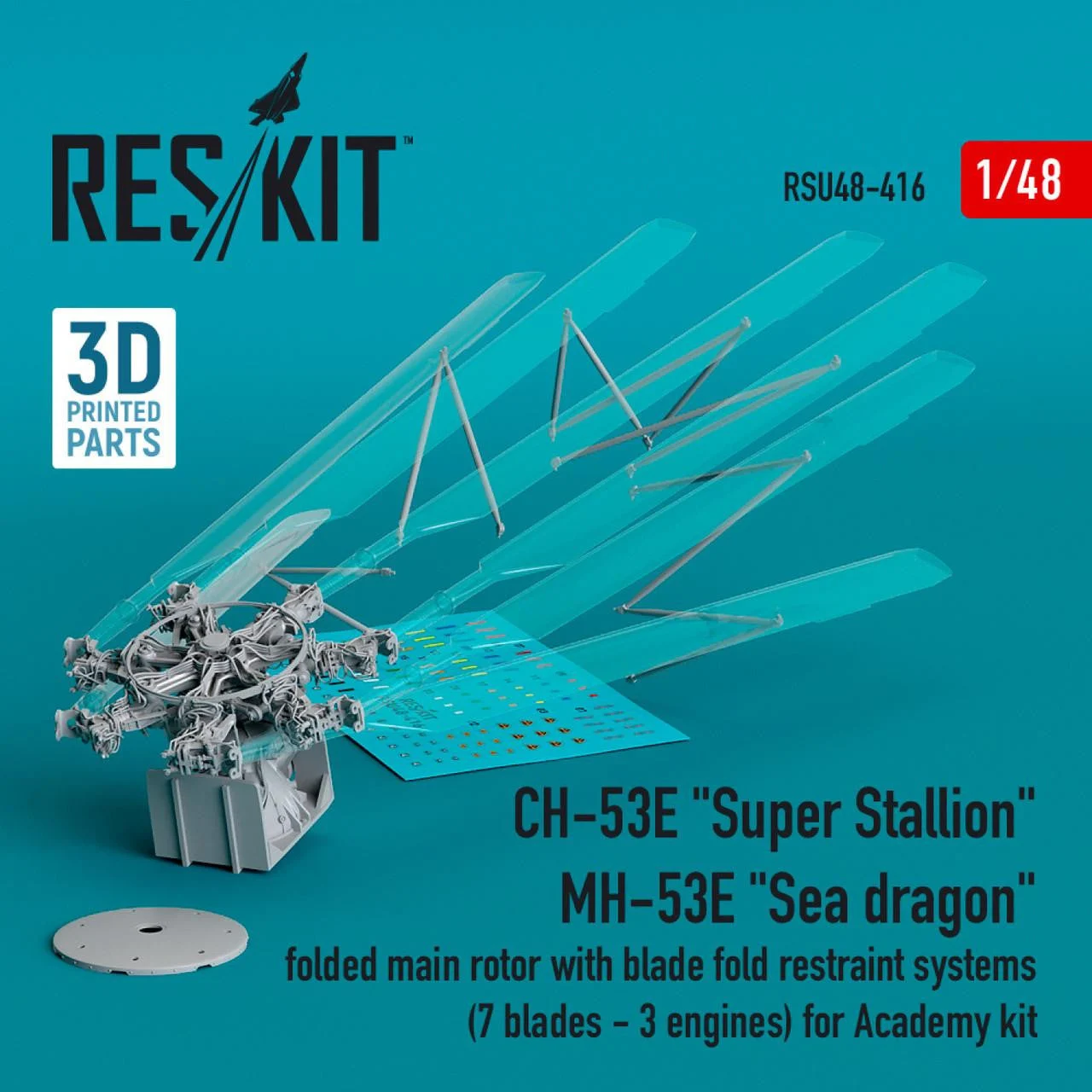 Reskit 1/48 Reskit CH-53E Super Stallion, MH-53E Sea dragon (7 blades - 3 engines) (1/48)