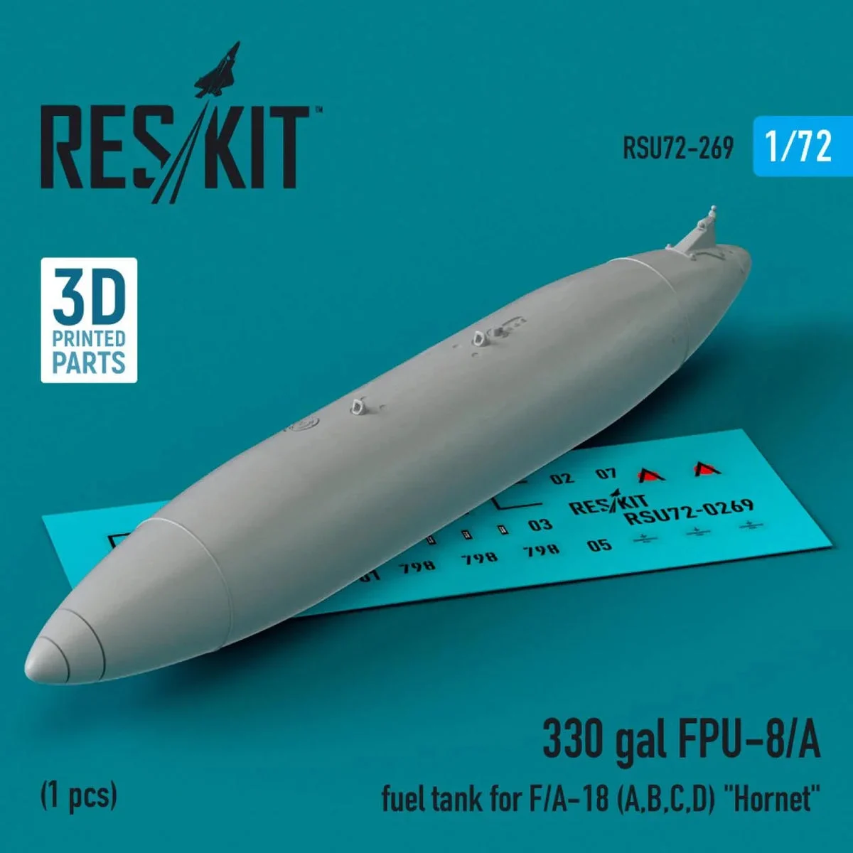 1/72 Reskit 330 gal FPU-8/A fuel tank for F/A-18 (A,B,C,D) Hornet (1 pcs) (3D printed)