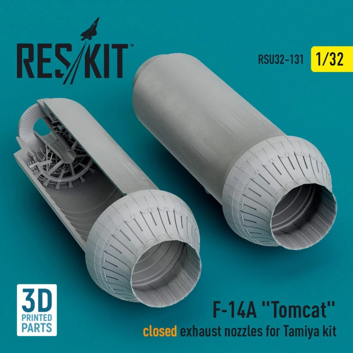 Reskit 1/32 Reskit L5F-14A Tomcat closed exhaust nozzles for Tamiya kit (3D Printed) (1/32)