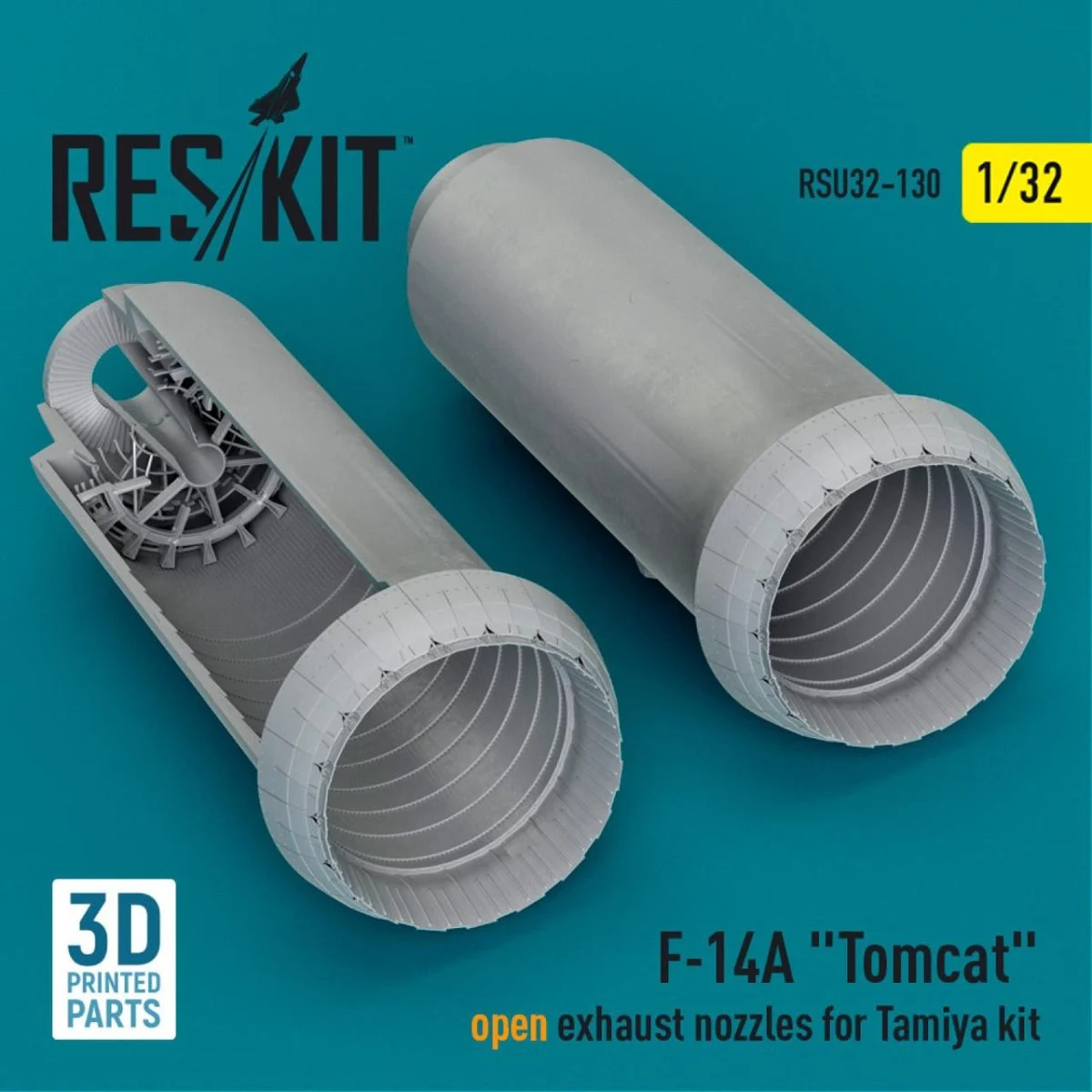 Reskit 1/32 Reskit L5F-14A Tomcat open exhaust nozzles for Tamiya kit (3D Printed) (1/32)