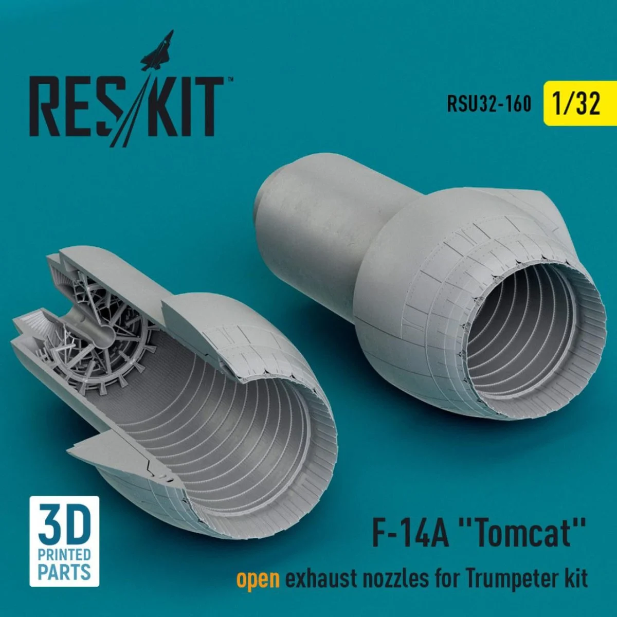 Reskit 1/32 Reskit L5F-14A Tomcat open exhaust nozzles for Trumpeter kit (3D Printed) (1/32)