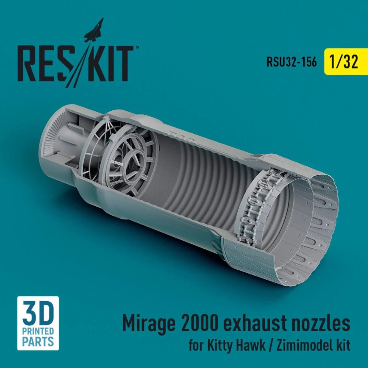 Reskit 1/32 Reskit L5Mirage 2000 exhaust nozzle for Kitty Hawk / Zimimodel kit (3D Printed) (1/32)