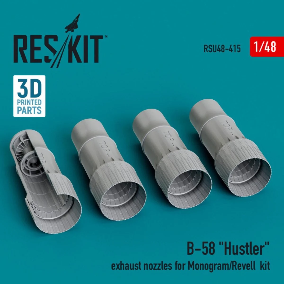 Reskit 1/48 Reskit B-58 Hustler exhaust nozzles for Monogram/Revell kit (3D Printed) (1/48)