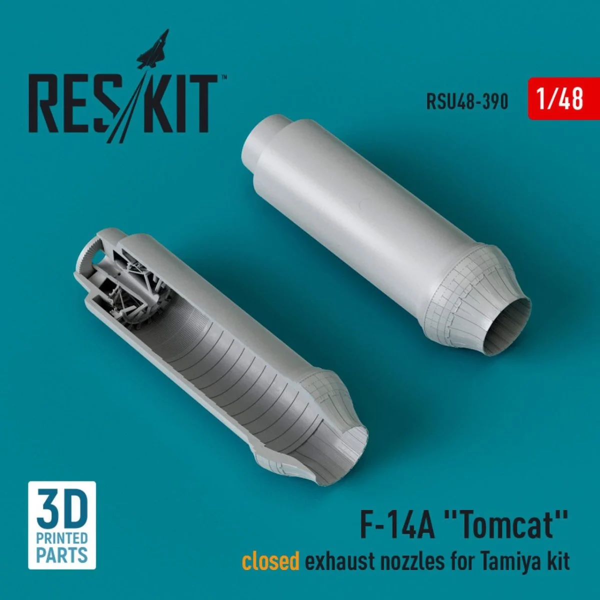 Reskit 1/48 Reskit F-14A Tomcat closed exhaust nozzles for Tamiya kit (3D Printed) (1/48)