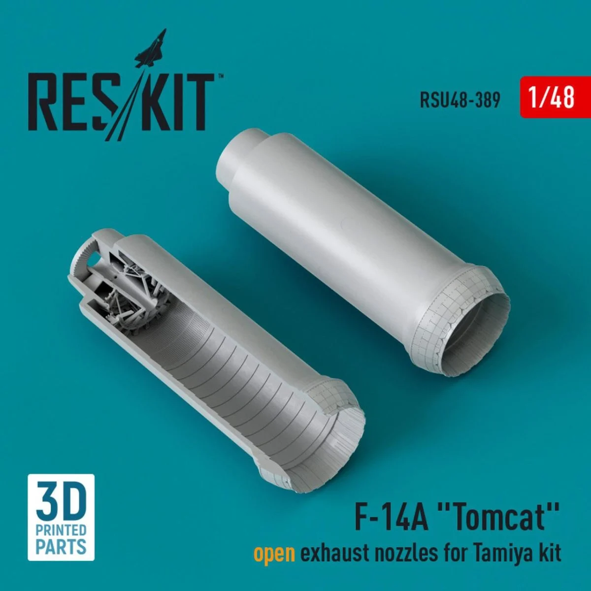 Reskit 1/48 Reskit F-14A Tomcat open exhaust nozzles for Tamiya kit (3D Printed) (1/48)