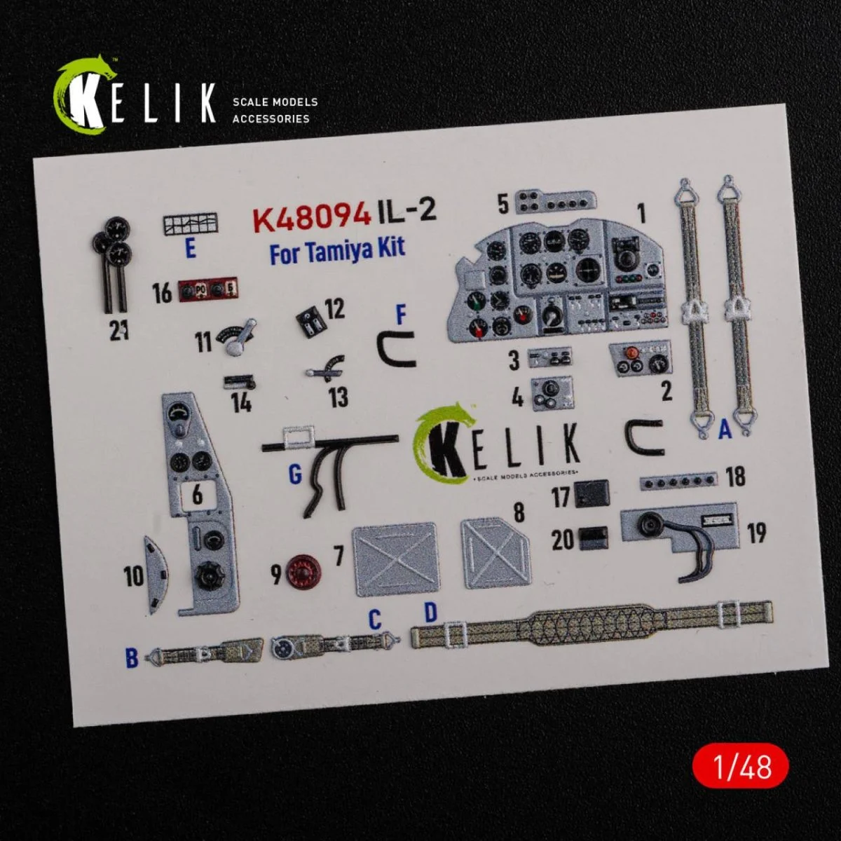 Reskit 1/48 Reskit IL-2 Shturmovik interior 3D decals for Tamiya kit (1/48)
