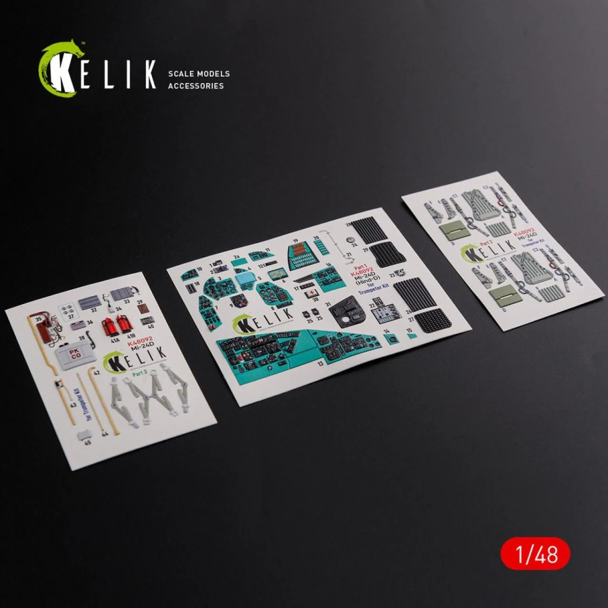 Reskit 1/48 Reskit Mi-24D (Hind-D) interior 3D decals for Trumpeter kit (1/48)