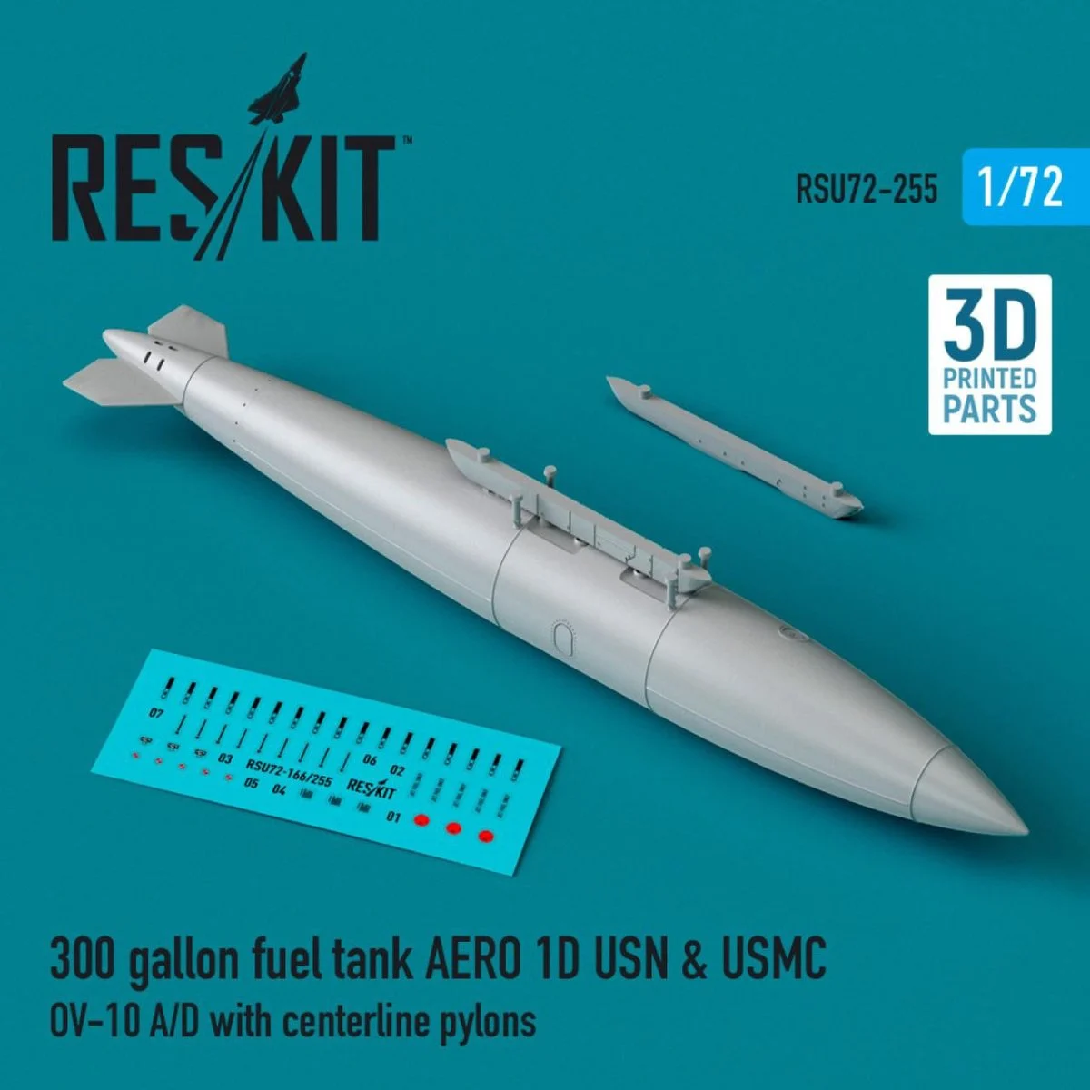 Reskit 1/72 Reskit 300 gallon fuel tank AERO 1D USN & USMC (1 pcs) (1/72)