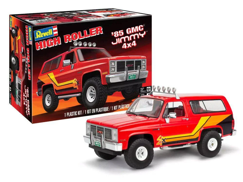 Revell 1/25 â€˜85 GMC Jimmy 4x4 High Roller Plastic Model Kit - RMX14577