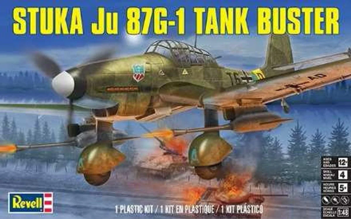 Revell Monogram 1/48 Revell Stuka JU 87G-1 Tank Buster Plastic Model Kit
