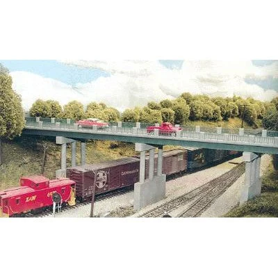 Rix Products 123 HO Scale Scale Wrought Iron Highway Overpass w/Adjustable Piers Kit - 150' Scale w/4 Piers