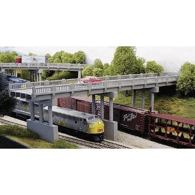 Rix Products 153 N Scale 1930s Highway Overpass with 4 Piers Kit - Scale Length: 150' 45.7m