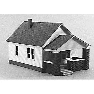 Rix Products 202 HO Scale Scale One-Story House w/Front Porch Kit - 3 x 4-3/8" 7.7 x 11.2cm