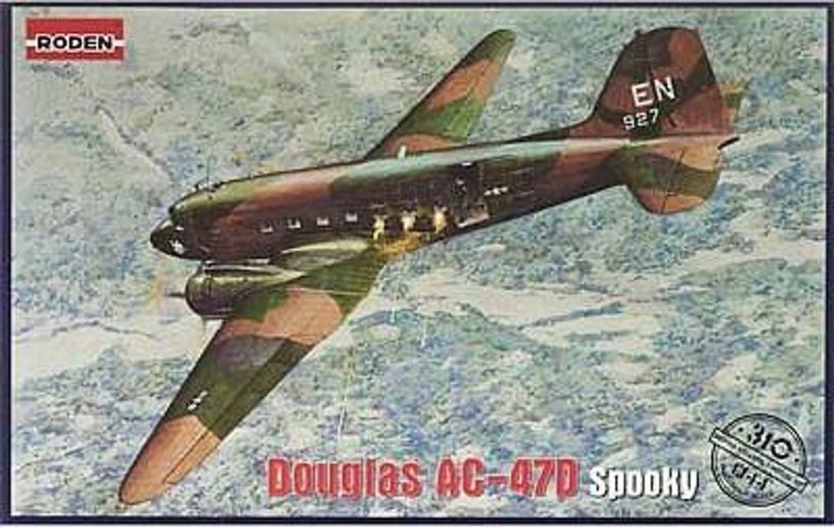 Roden 1/144 Roden AC47D Spooky US Ground Attack Aircraft