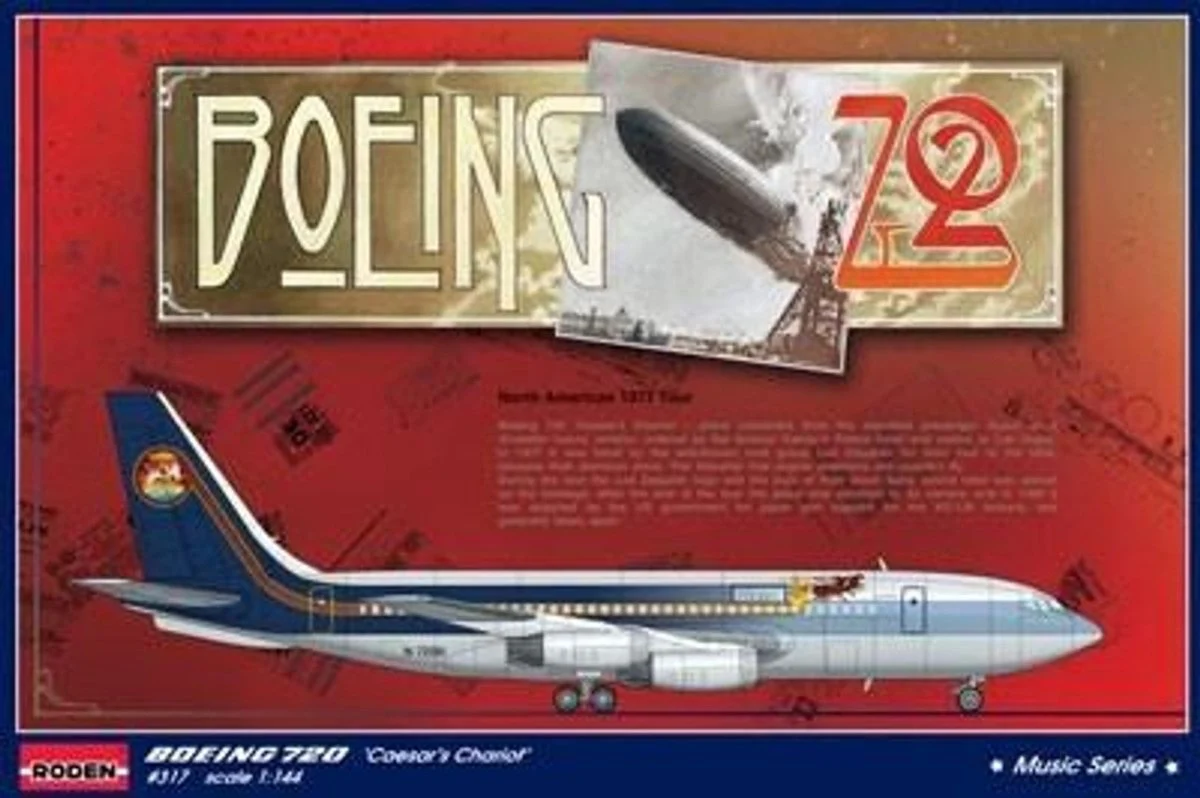 Roden 1/144 Roden B720 Caesar's Chariot Led Zeppelin Tour Passenger Airliner