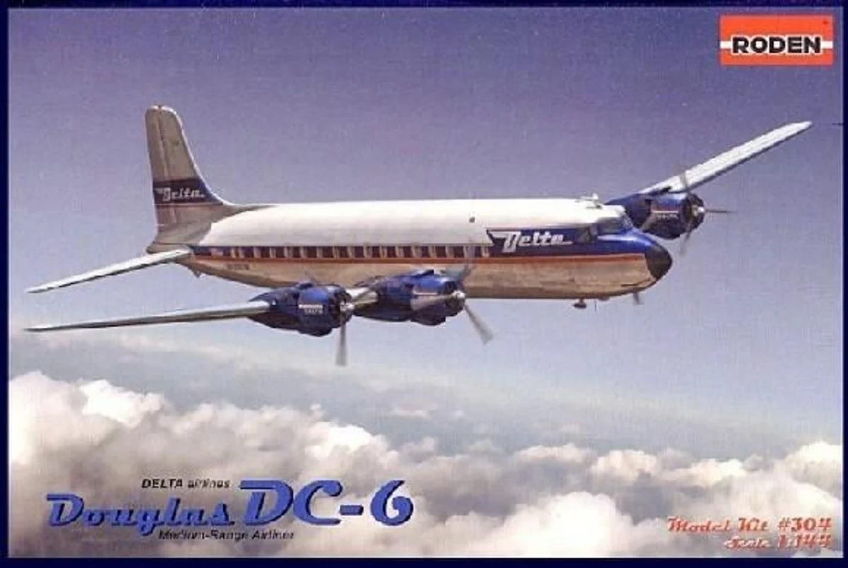 Roden 1/144 Roden DC6 Delta Airlines