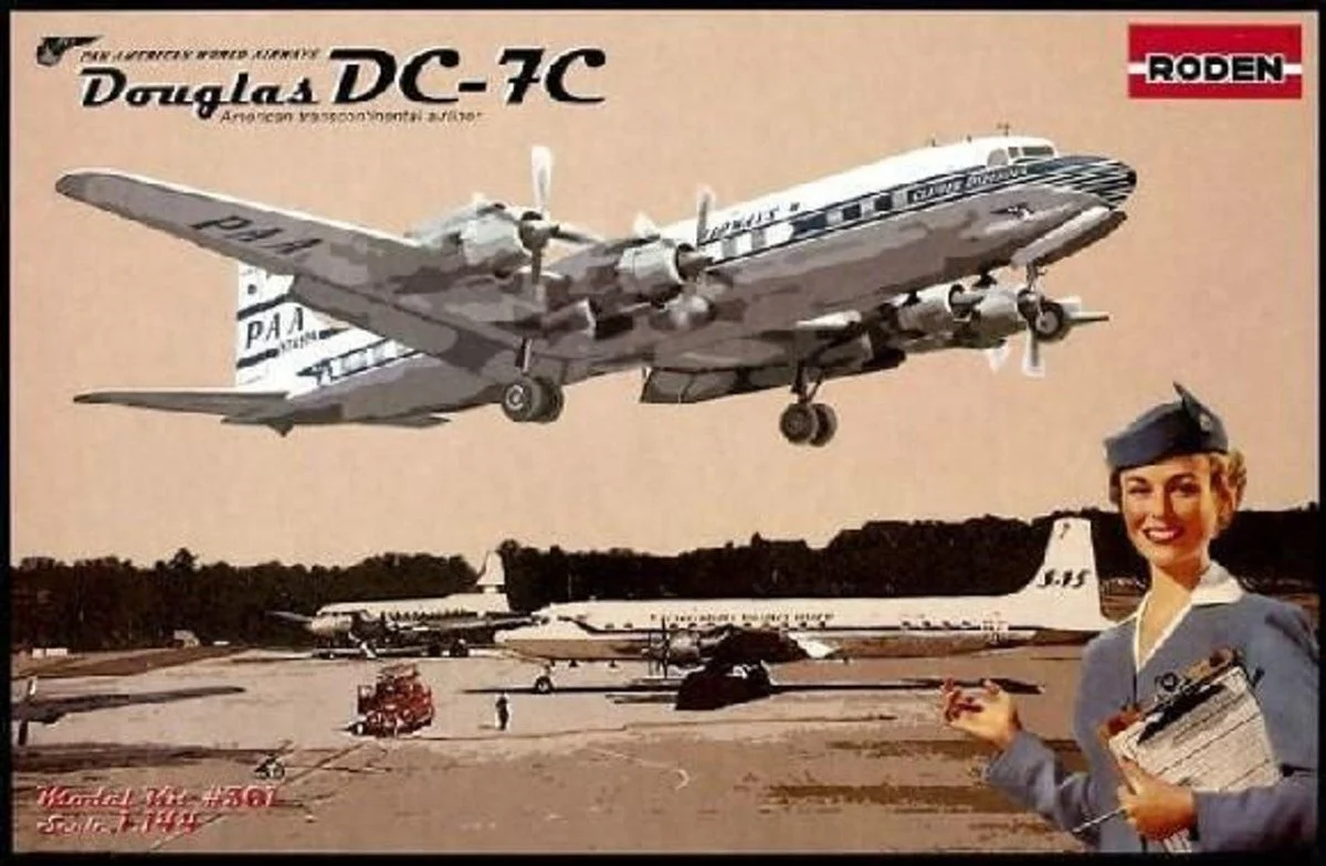 Roden 1/144 Roden DC7C Pan American Airliner