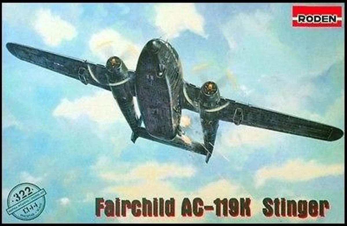 Roden 1/144 Roden Fairchild AC119K Stinger Ground Support Aircraft