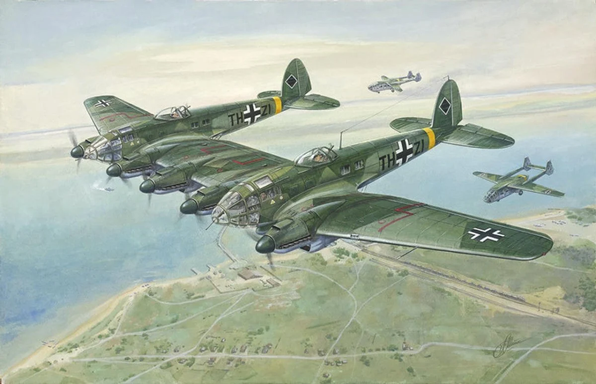 Roden 1/144 Roden WWII Heinkel He111Z1 Zwilling Aircraft Plastic Model Kit
