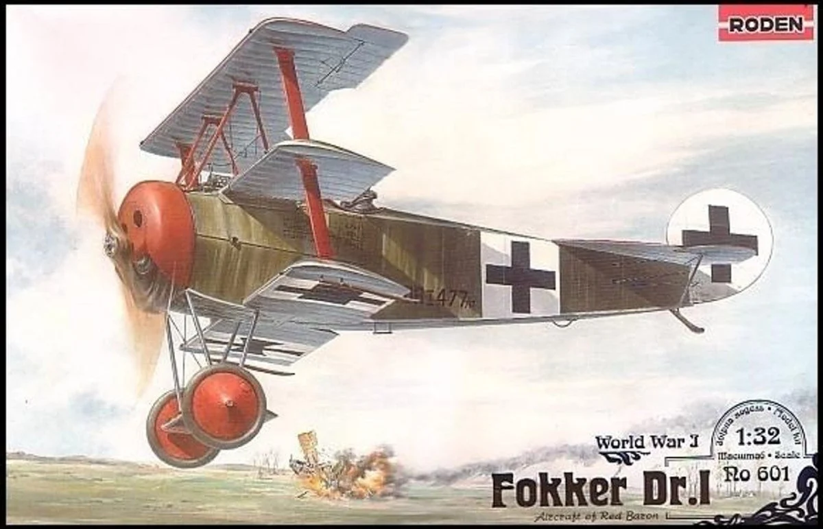 Roden 1/32 Roden Fokker Dr I Red Baron WWI German Triplane Fighter