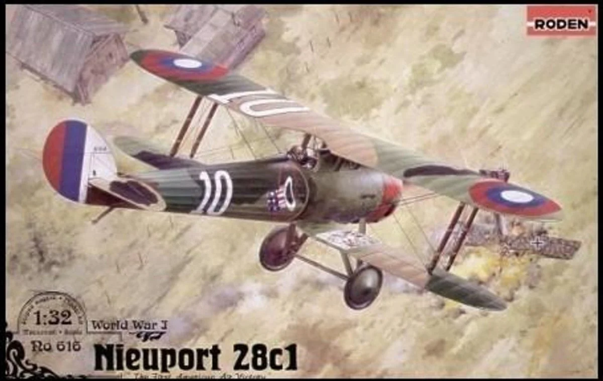 Roden 1/32 Roden Nieuport 28c1 WWI French BiPlane Fighter