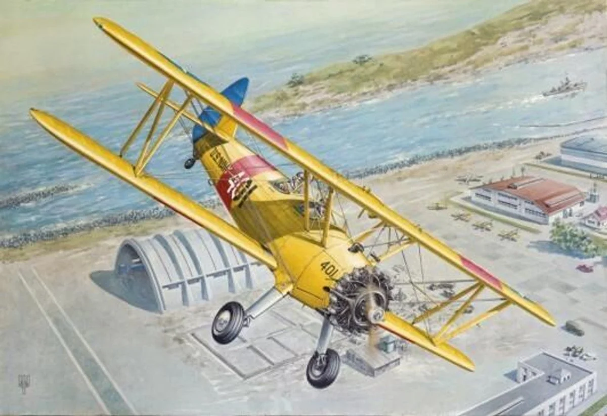 Roden 1/32 Roden PT13/N2S2/N2S5 Kaydet Stearman US Navy Trainer BiPlane