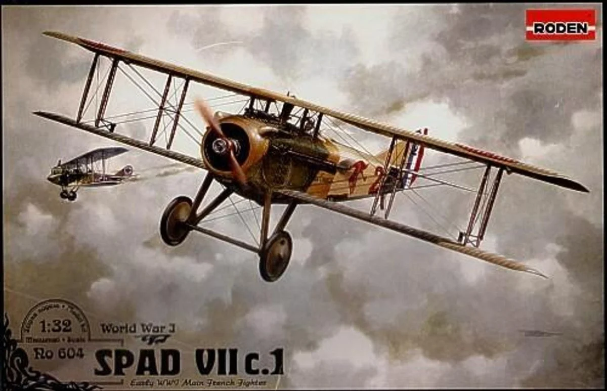 Roden 1/32 Roden Spad VII CI Early WWI Main French BiPlane Fighter