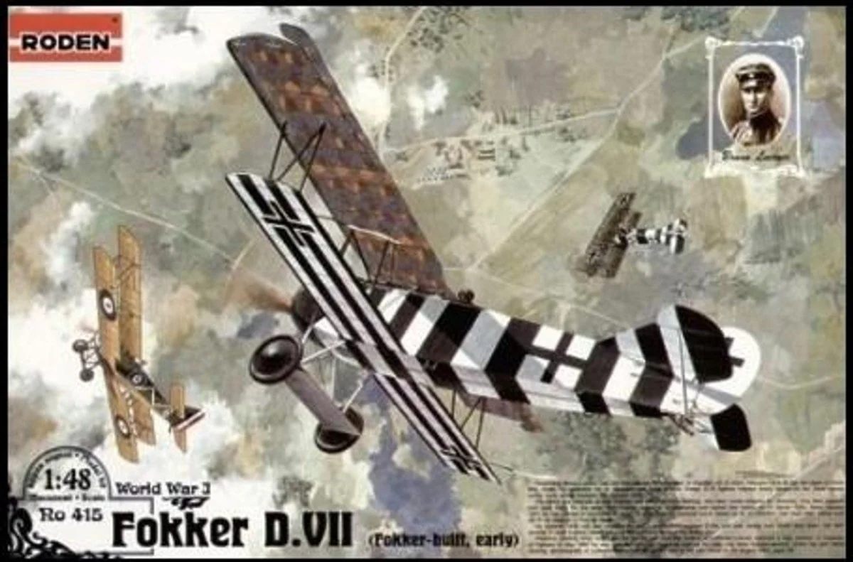 Roden 1/48 Roden Fokker D VII (Early) WWI German BiPlane Fighter