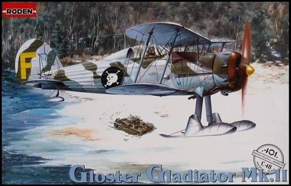 Roden 1/48 Roden Gloster Gladiator MkII BiPlane Fighter w/Skis