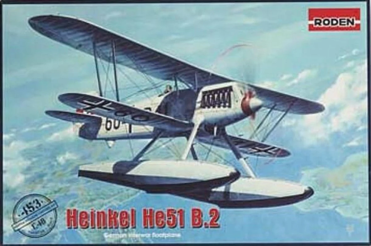 Roden 1/48 Roden Heinkel He51B2 BiPlane Fighter w/Floats