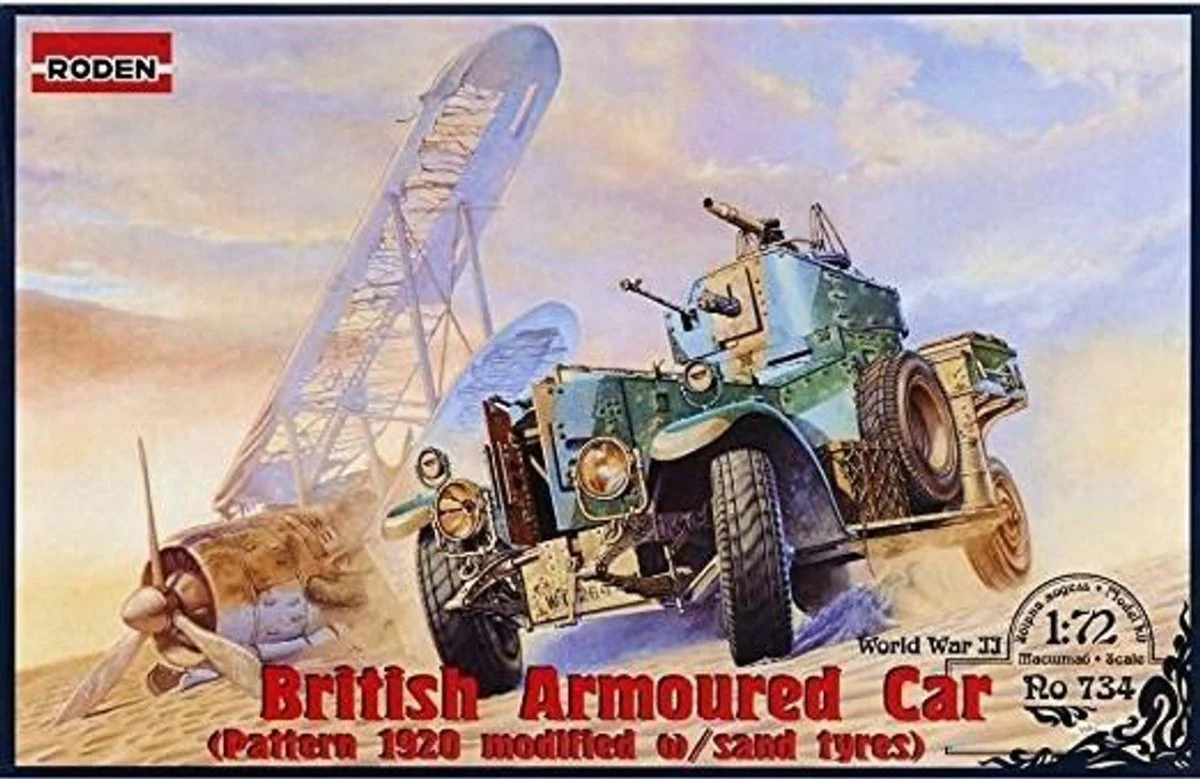 Roden 1/72 Roden Pattern 1920 Modified WWII British Armored Car w/Sand Tires