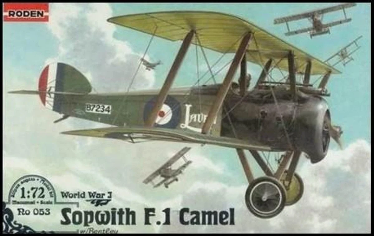 Roden 1/72 Roden Sopwith F1 Camel WWI British BiPlane Fighter w/Bentley Engine