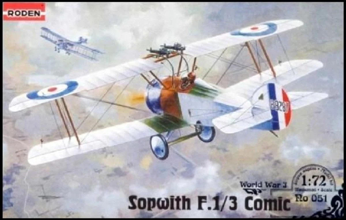Roden 1/72 Roden Sopwith F1/3 Comic Special Version WWII British BiPlane Fighter
