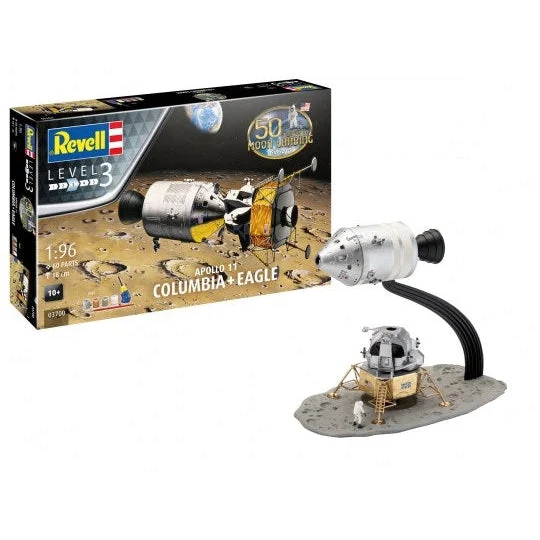 Revell 1/96 Apollo 11 Columbia & Lunar Module Eagle 50th Anniversary w/paint & glue - Revell Germany