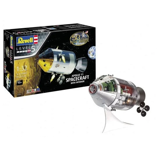 Revell 1/32 Apollo 11 Spacecraft w/Interior 50th Anniversary w/paint & glue - Revell Germany