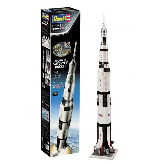 Revell 1/96 Apollo 11 Saturn V Rocket 50th Anniversary w/paint & glue - Revell Germany