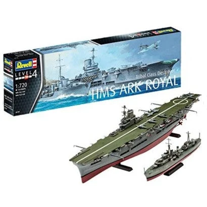 Revell 1/720 HMS Ark Royal Aircraft Carrier & Tribal Class Destroyer (2 Kits) - Revell Germany