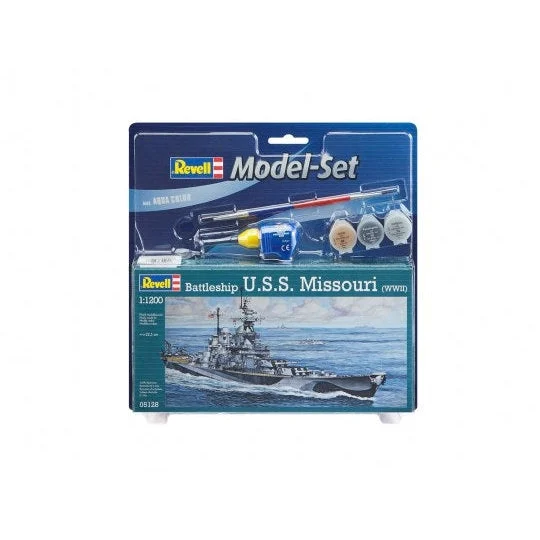 Revell 1/1200 USS Missouri Battleship WWII w/paint & glue - Revell Germany