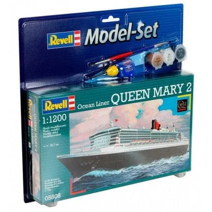 Revell 1/1200 Queen Mary II Ocean Liner w/paint & glue - Revell Germany