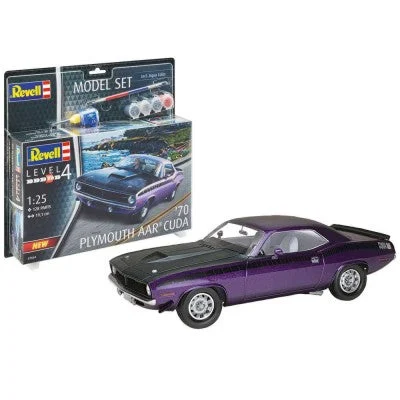 Revell 1/25 1970 Plymouth AAR Cuda Car w/paint & glue - Revell Germany