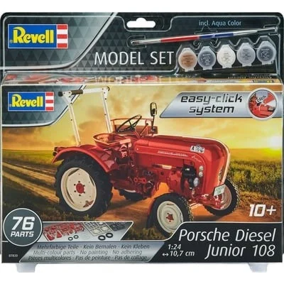 Revell 1/24 Porsche Diesel Junior 108 Farm Tractor (Snap) w/paint & glue - Revell Germany